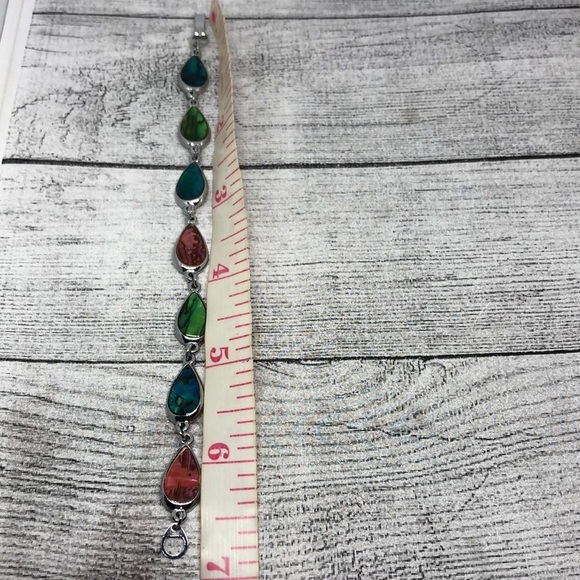 Colorful abalone inlay chain bracelet - Picture 3 of 4